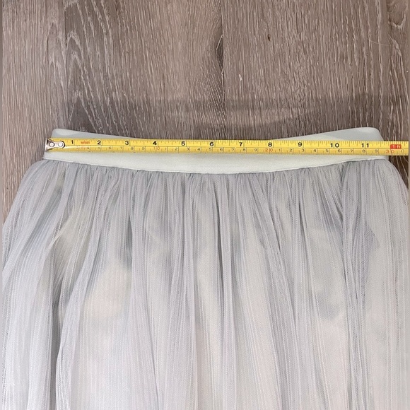 Solid Mint Green Color Elastic Skirt Midi A-line Skirt - Picture 6 of 8